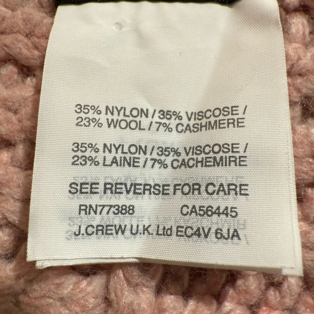 J. Crew Pink SCARF‎ WOOL & CASHMERE